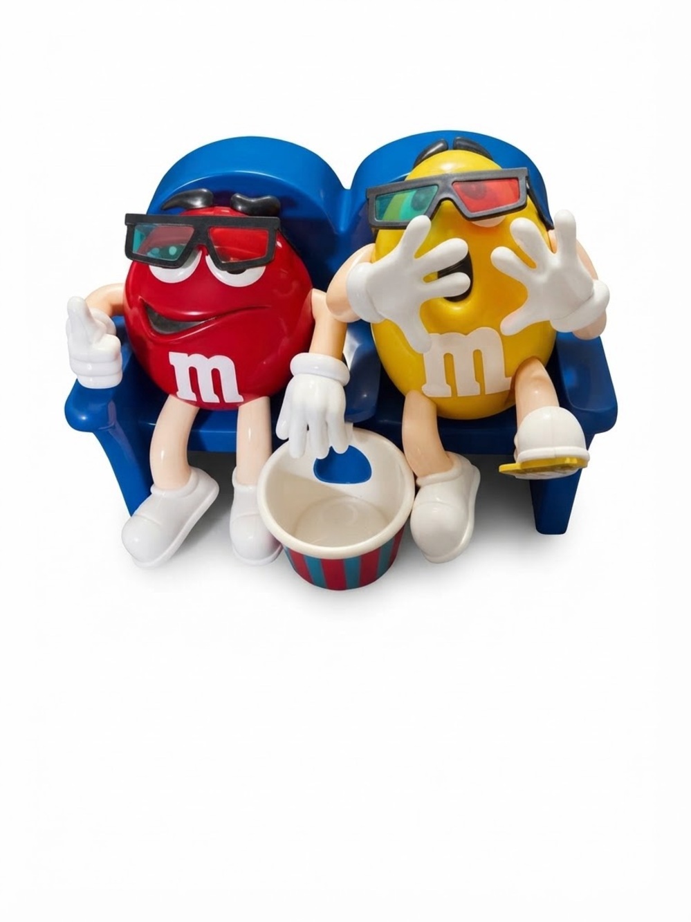 M&M'S Red & Yellow Movie Theater Figure Duo with Blue Seat